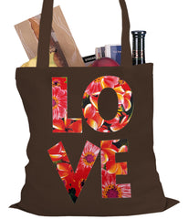 Love Floral Pattern Tote Bag