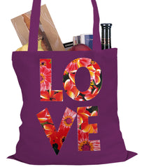 Love Floral Pattern Tote Bag