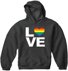 Love Rainbow Heart Adult Hoodie