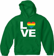 Love Rainbow Heart Adult Hoodie