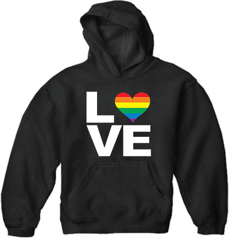 Love Rainbow Heart Adult Hoodie