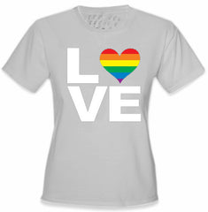 Love Rainbow Heart Girl's T-Shirt