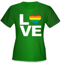 Love Rainbow Heart Girl's T-Shirt