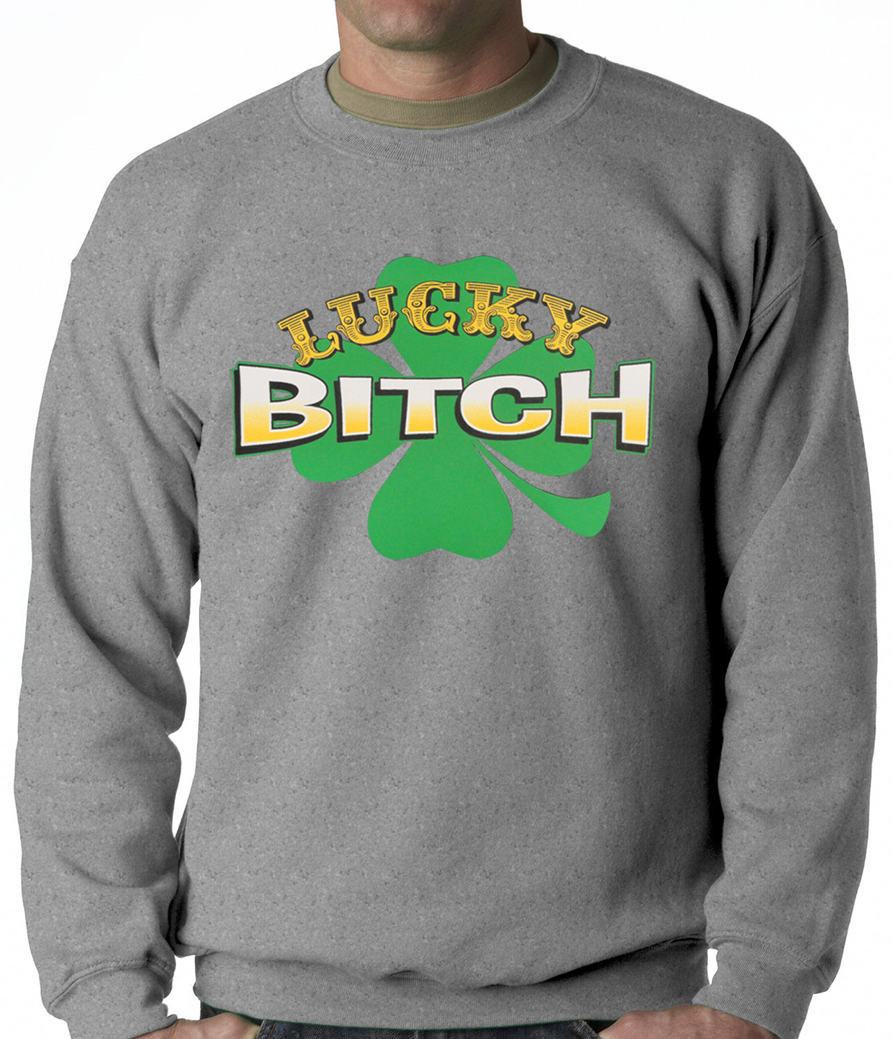 Lucky B*tch Irish Shamrock Crewneck