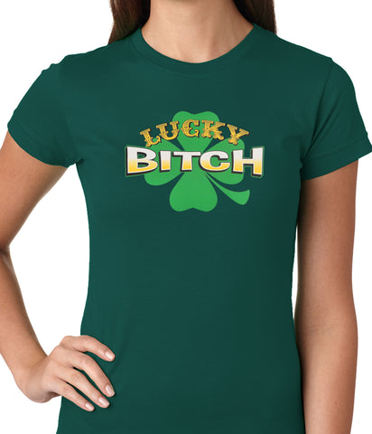 Lucky B*tch Irish Shamrock Girls T-shirt