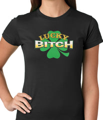 Lucky B*tch Irish Shamrock Girls T-shirt