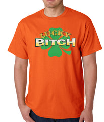 Lucky B*tch Irish Shamrock Mens T-shirt