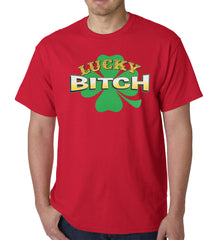 Lucky B*tch Irish Shamrock Mens T-shirt