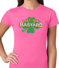 Lucky Bastard Irish Shamrock Girls T-shirt