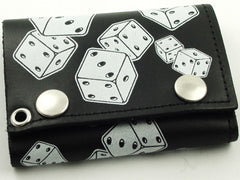 Lucky Dice Genuine Leather Chain Wallet