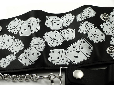 Lucky Dice Genuine Leather Chain Wallet