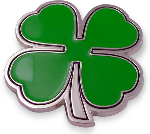 Lucky Shamrock 4 leaf Clover Buckle With FREE Leather Belt