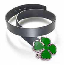 Lucky Shamrock 4 leaf Clover Buckle With FREE Leather Belt