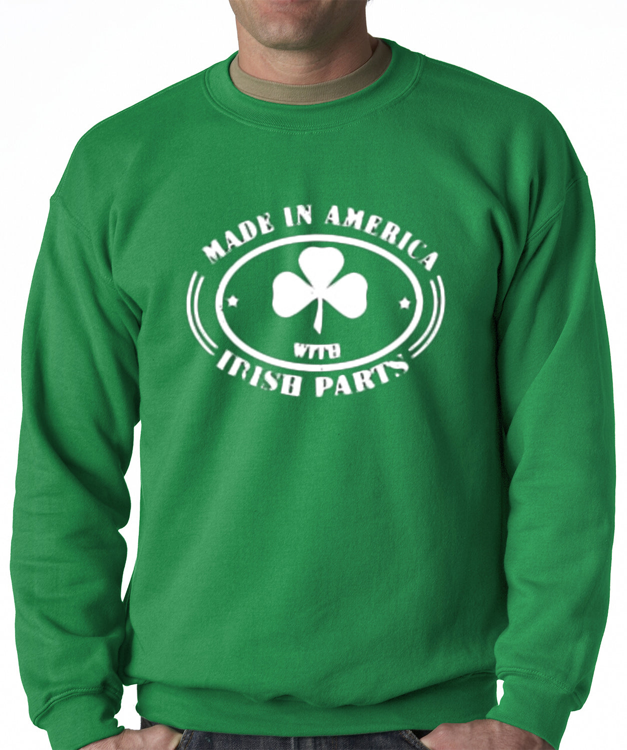 Made In America With Irish Parts Adult Crewneck