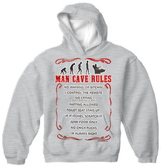 Man Cave Rules Adult Hoodie