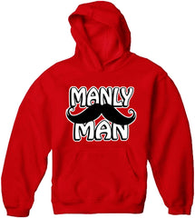 Manly Man Mustache Adult Hoodie