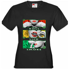 Marijuana Girl Roll Lick Smoke Girl's T-Shirt