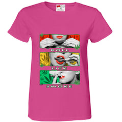 Marijuana Girl Roll Lick Smoke Girl's T-Shirt