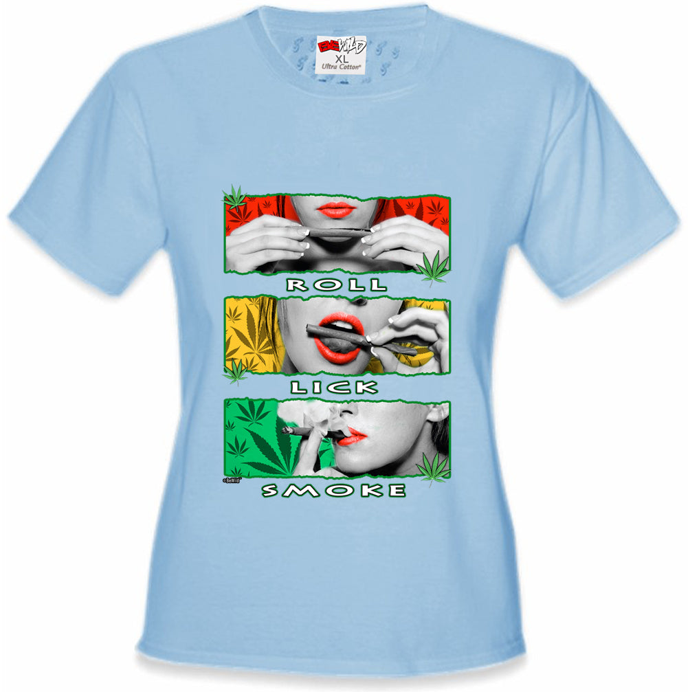 Marijuana Girl Roll Lick Smoke Girl's T-Shirt – Bewild