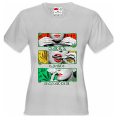 Marijuana Girl Roll Lick Smoke Girl's T-Shirt
