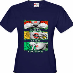 Marijuana Girl Roll Lick Smoke Girl's T-Shirt