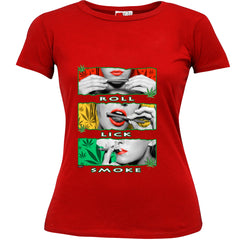 Marijuana Girl Roll Lick Smoke Girl's T-Shirt