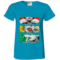 Marijuana Girl Roll Lick Smoke Girl's T-Shirt