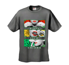 Marijuana Girl Roll Lick Smoke Men's T-Shirt