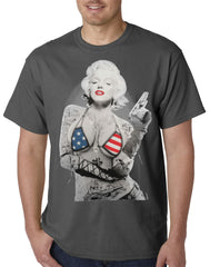 Marilyn Flag Bikini Mens T-shirt