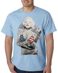 Marilyn Flag Bikini Mens T-shirt