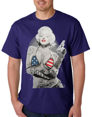 Marilyn Flag Bikini Mens T-shirt