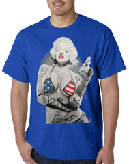Marilyn Flag Bikini Mens T-shirt