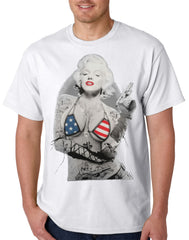 Marilyn Flag Bikini Mens T-shirt