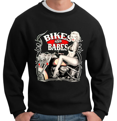 Marilyn Monroe Bikes and Babes Crewneck Sweatshirt