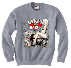 Marilyn Monroe Bikes and Babes Crewneck Sweatshirt