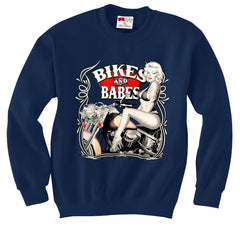Marilyn Monroe Bikes and Babes Crewneck Sweatshirt
