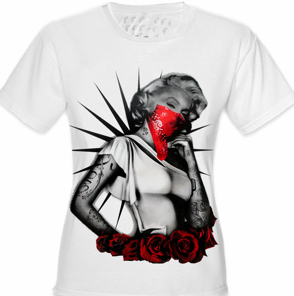 Marilyn Monroe Red Roses Girl\'s T-Shirt – Bewild