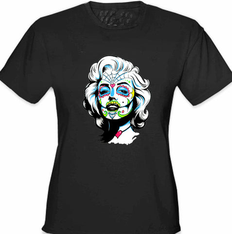 Marilyn Monroe Sugar Skull Face Girl's T-Shirt