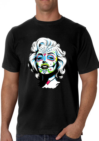 Marilyn Monroe Sugar Skull Face Men's T-Shirt 