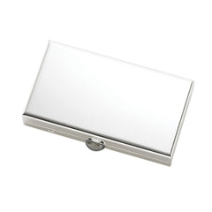 Matte Silver 2 Compartment Rectangular Pill Box