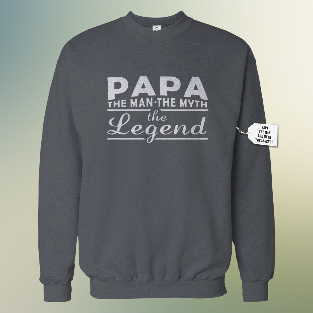 Mens Papa - The Man, The Myth, The Legend Fathers Day Adult Crewneck 1741