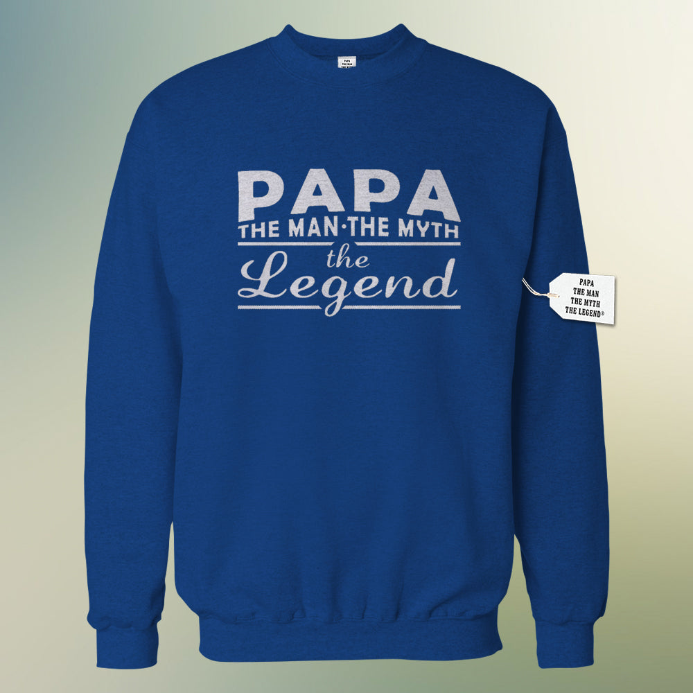 Mens Papa - The Man, The Myth, The Legend Fathers Day Adult Crewneck 1741