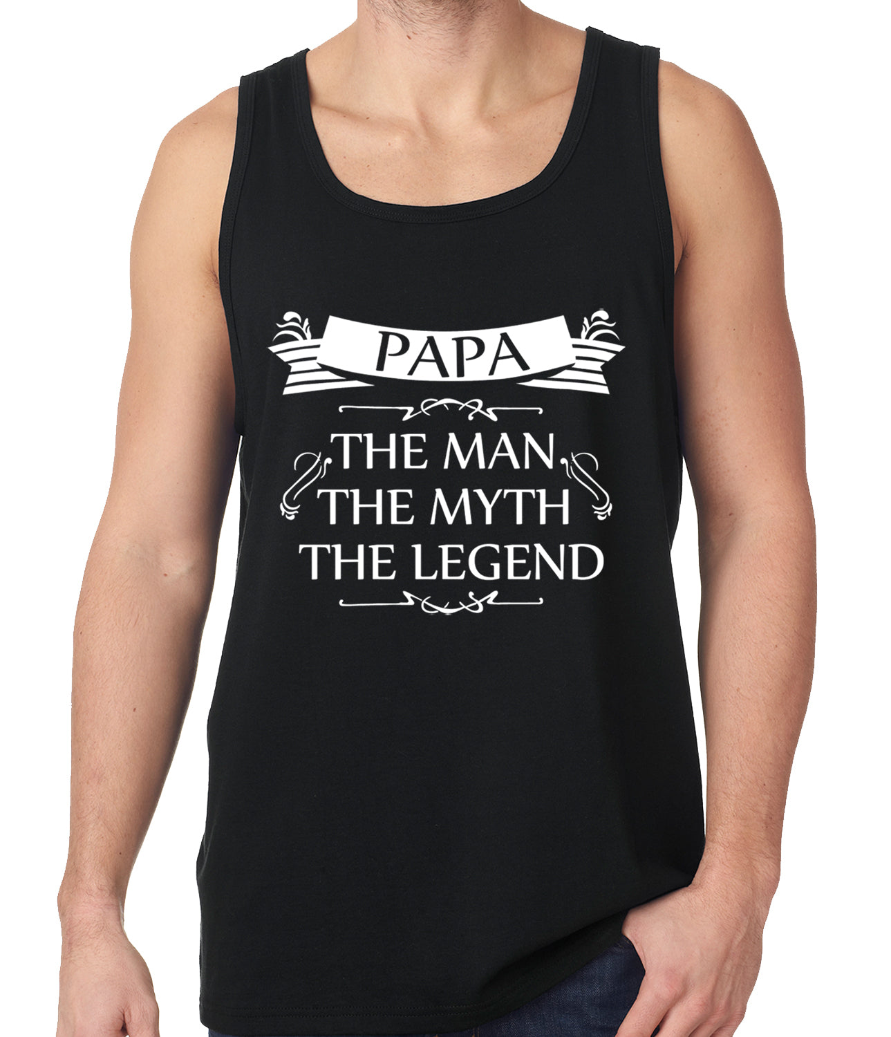 Mens Papa - The Man, The Myth, The Legend Fathers Day Tank Top