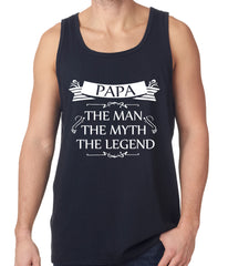 Mens Papa - The Man, The Myth, The Legend Fathers Day Tank Top