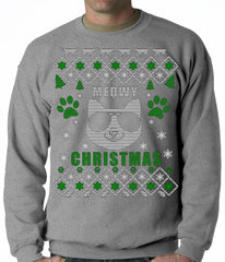 Meowy Christmas - ���Cool Cat with Glasses��� Ugly Christmas Adult Crewneck