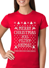 Merry Christmas You Filthy Animal Girls T-shirt