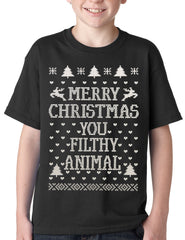 Merry Christmas You Filthy Animal Kids T-Shirt