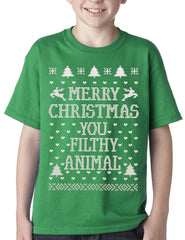 Merry Christmas You Filthy Animal Kids T-Shirt