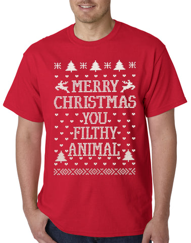 Merry Christmas You Filthy Animal Mens T-shirt