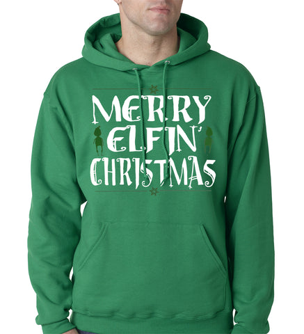 Merry Elfin' Christmas Funny Adult Hoodie
